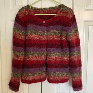 Striped Red and Green Women's Sweater